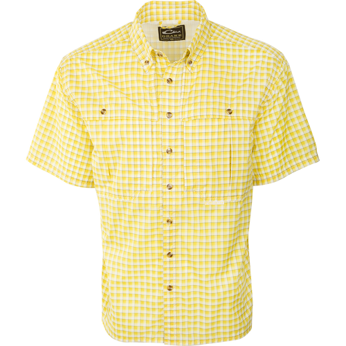 FeatherLite Plaid Wingshooter's Shirt S/S: A lightweight, breathable shirt with a button-down collar, vented back, and large chest pockets.