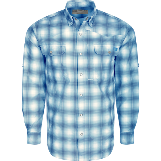 Drake Cinco Ranch Western Plaid Long Sleeve Shirt Drake Waterfowl Drake Cinco Ranch Western Plaid Long Sleeve Shirt Drake Waterfowl