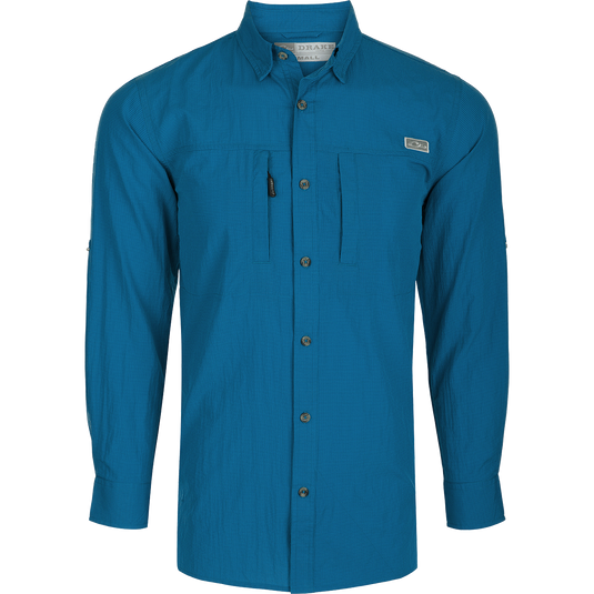 Drake Waterfowl Classic Seersucker Minicheck Long Sleeve Shirt Drake Waterfowl Classic Seersucker Minicheck Long Sleeve Shirt
