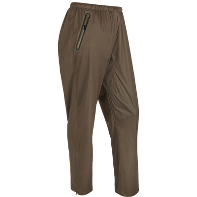 Tempest Ultralight Packable Rain Pant - Waterproof/windproof/breathable brown pants with zipper and pockets. Perfect for spring showers.