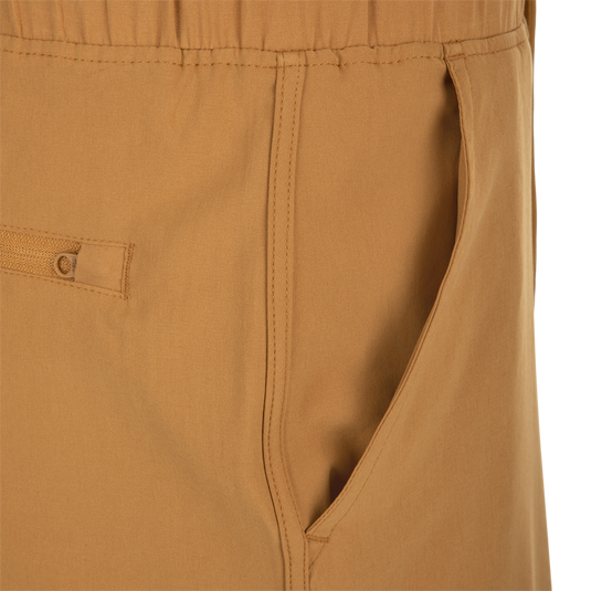 Commando Lined Volley Short 7": Close-up of pocket with hidden zipper and fabric detail.