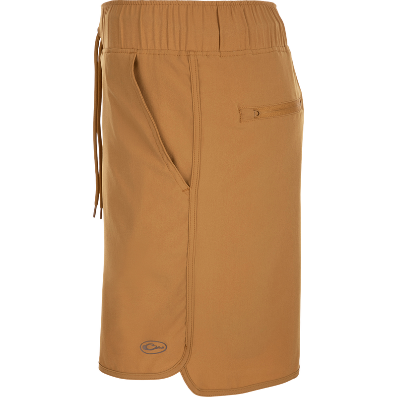A brown Commando Lined Volley Short 7
