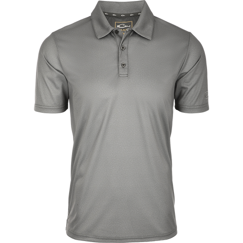 Heather Polo S/S: Timeless silhouette with textured fabric, open sleeves, and split tail hem. Moisture-wicking, quick-drying, and UPF sun protection.