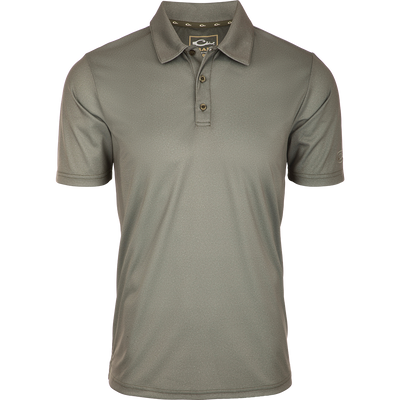Heather Polo S/S: Timeless silhouette with textured fabric, open sleeves, and split hem. Moisture-wicking, quick-drying, and UPF sun protection.