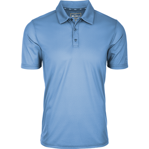 Heather Polo S/S: Timeless silhouette with textured fabric, built-in stretch, moisture-wicking, and open sleeves. A fantastic addition to your closet.