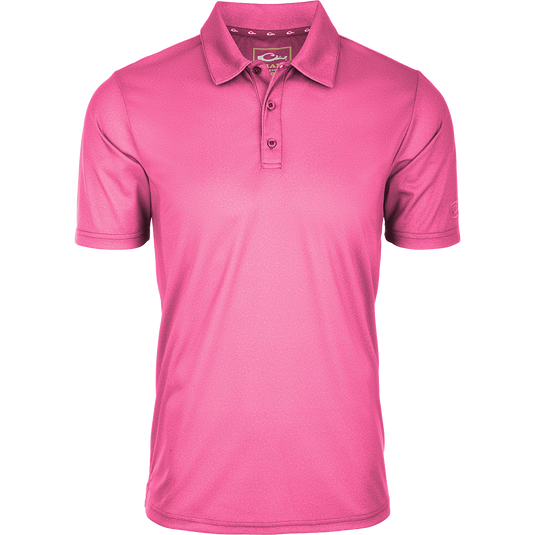 Heather Polo S/S: Timeless silhouette with textured fabric, open sleeves, and split hem. Moisture-wicking, quick-drying, and UPF sun protection.