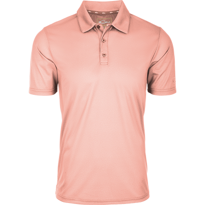 Heather Polo S/S: A timeless silhouette with a textured fabric, open sleeves, and a split tail hem. Built-in stretch and moisture-wicking for comfort.