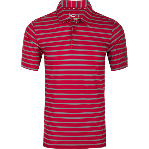 Performance S/S Stretch Striped Polo, a comfortable and versatile shirt with 4-Way Stretch, moisture-wicking fabric, and a classic silhouette. Ideal for office or outdoor activities.