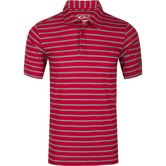 Red white 2024 striped polo shirt