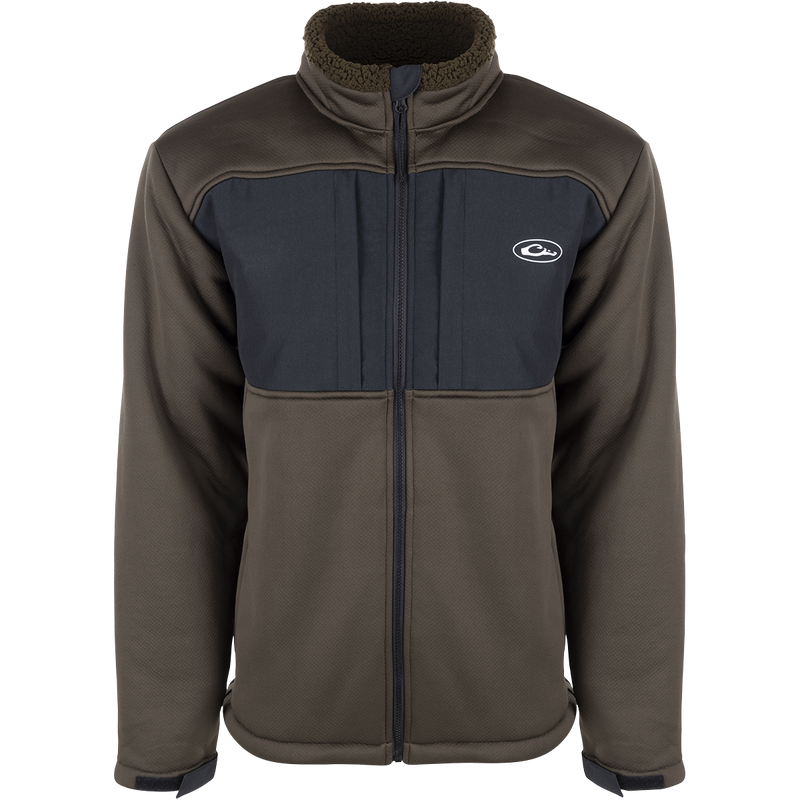 Sherpa Fleece Lined Jacket with zippered pockets, adjustable cuffs, and side waist cinch cord. Made of 100% Polyester Stretch Fabric and lined with 400g Sherpa Fleece for ultimate warmth and comfort.