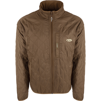 A Delta Fleece-Lined Quilted Jacket with quilted insulation and micro-fleece lining. Features Magnattach™ pocket and slash pockets.