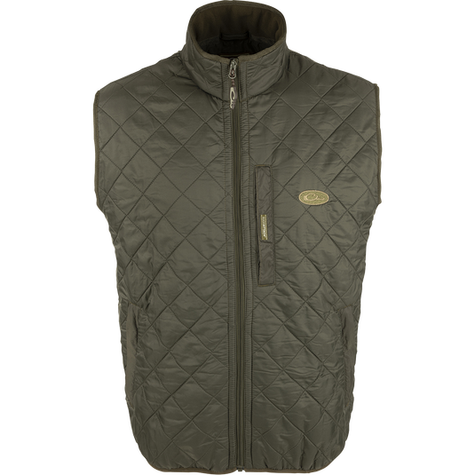 Drake Delta Quilted Fleece Lined Vest, Olive / 3XL