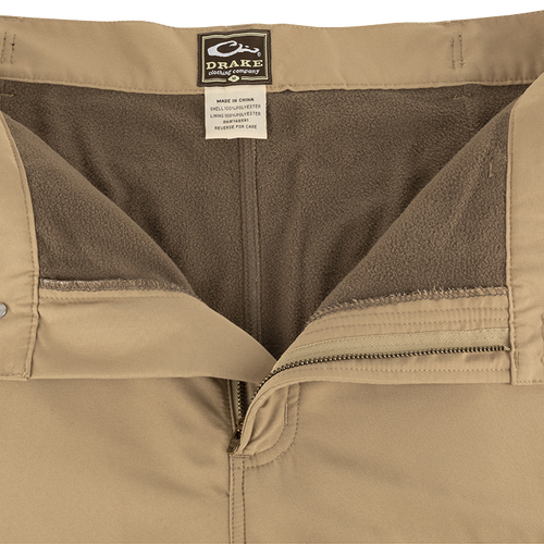 Close-up of the MST Jean Cut Wader Pant - Fleece-Lined, showcasing durable fabric and detailed stitching.