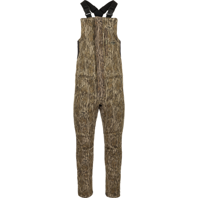 MST Ultimate Wader Bib: Brown overalls with straps, Sherpa-lined pockets, 4-way stretch, gusseted crotch, articulated knees, zippered security pockets.