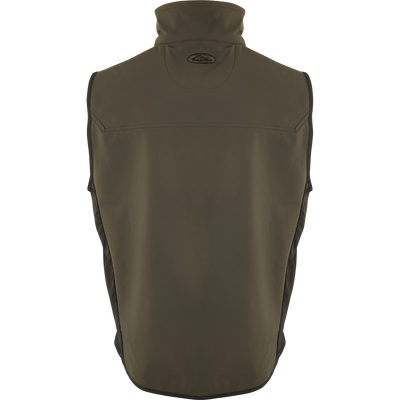 Back of EST Windproof Tech Vest, a high-quality hunting gear product from Drake Waterfowl. The vest features a windproof barrier, lightweight design, and multiple pockets. Perfect for both field use and everyday wear.