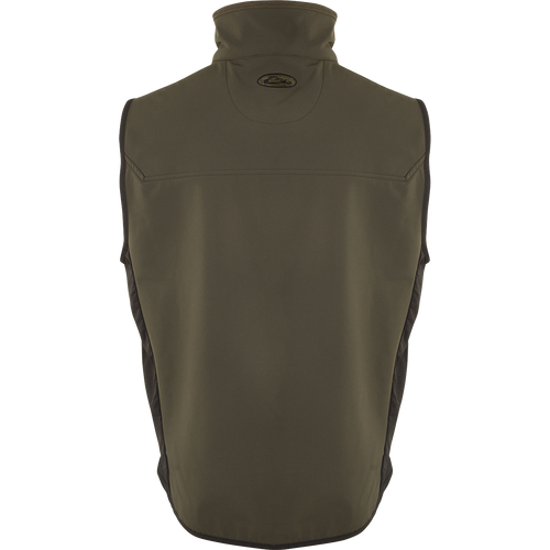 Back of EST Windproof Tech Vest, a high-quality hunting gear product from Drake Waterfowl. The vest features a windproof barrier, lightweight design, and multiple pockets. Perfect for both field use and everyday wear.