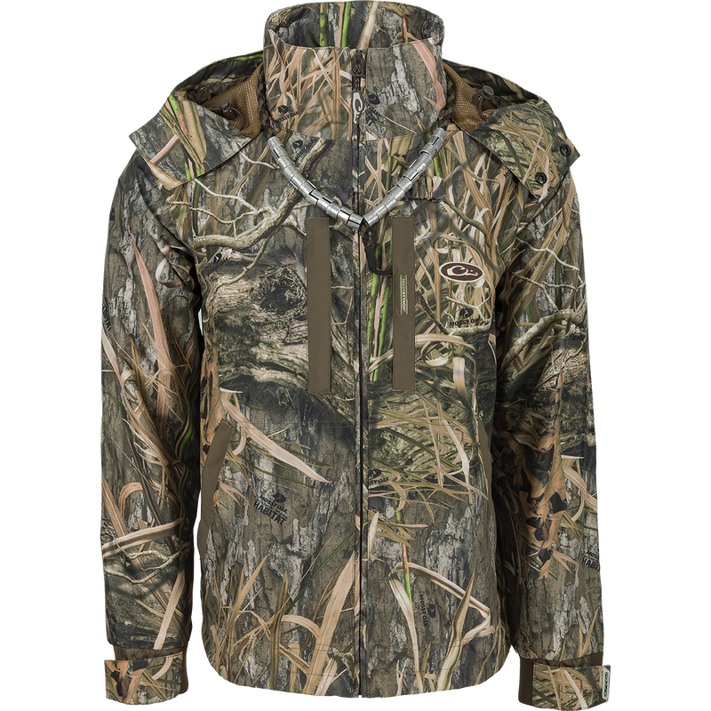 EST Heat-Escape Full Zip 2.0: A camouflage jacket with Heat-Escape vents under the arms for ventilation during warm weather. Waterproof and breathable Refuge HS™ fabric with HyperShield™ 2.0 technology.