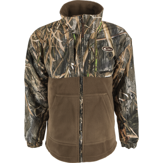 MST Youth Eqwader Full Zip Jacket: A waterproof camouflage jacket with fleece lining, taped seams, and multiple pockets.