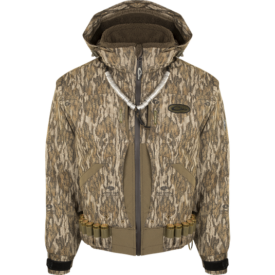 Guardian Elite™ Flooded Timber Jacket - Shell Weight: Waterproof, windproof, breathable jacket with hood and belt. Designed for tree hunters. Lower pockets with drain holes. No insulation.