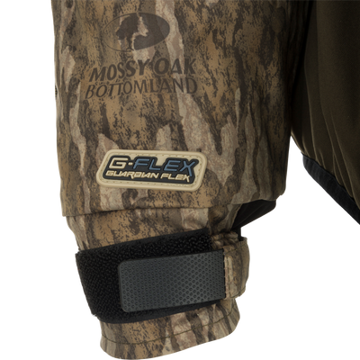 LST Guardian Flex Double Down Eqwader Full Zip jacket with windproof and waterproof upper body, synthetic double down insulation, and abrasion-resistant matte finish. Stay warm and dry in any conditions.