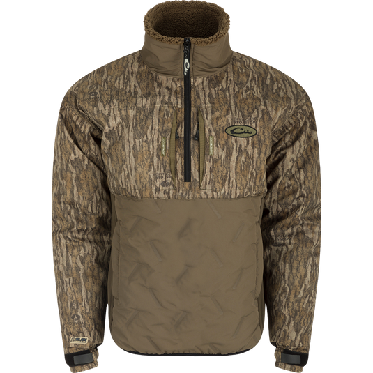 Youth LST Guardian Flex Double Down Eqwader 1/4 Zip Jacket: Waterproof/windproof upper body, synthetic insulation, elbow/forearm protection. Ideal for outdoor pursuits.