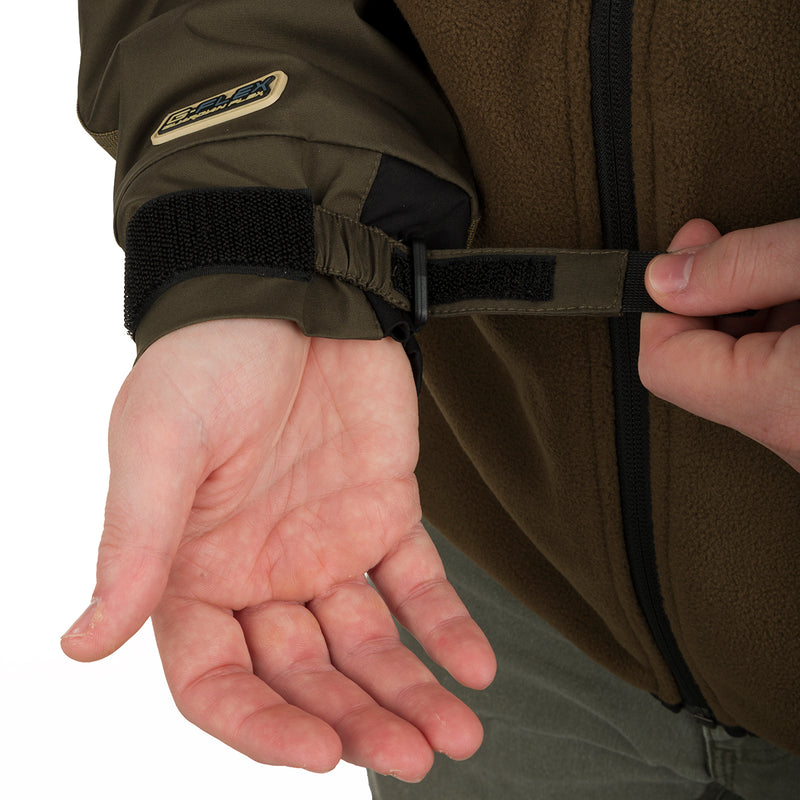 MST Guardian Eqwader Flex Fleece Full Zip Jacket, with a logo close-up and hand detail.
