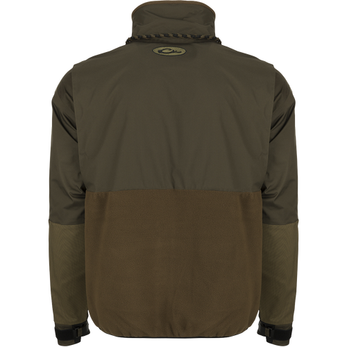 MST Guardian Eqwader Flex Fleece Full Zip Jacket: A waterproof/windproof shell jacket with Guardian Flex™ fabric on upper body and arms, and 350-gram fleece for breathability. Showcasing the back of jacket.