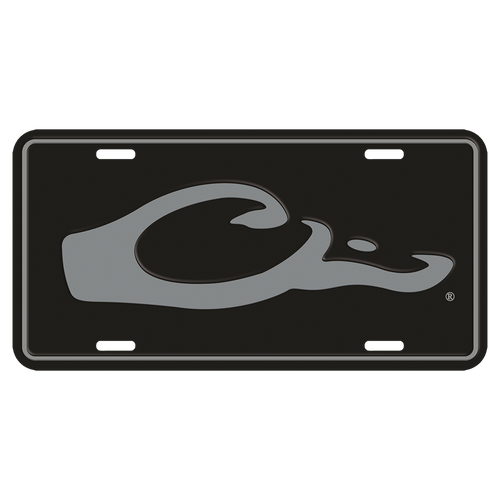 Drake Logo License Plate featuring a hand-drawn design and Drake® head logo. Show your love for hunting and Drake Waterfowl Systems on the go.
