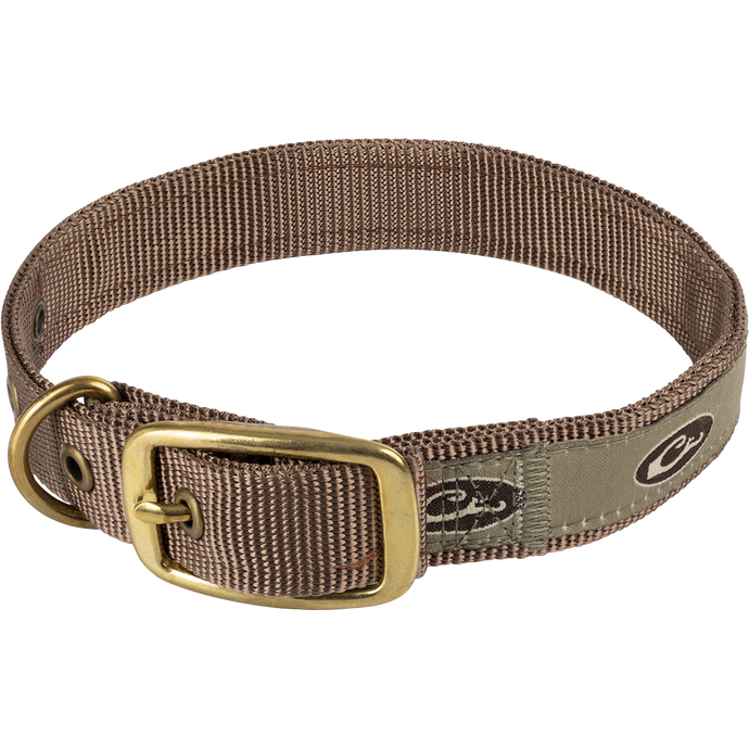 Team Dog Collar: Heavy-duty nylon webbing and brass hardware for a custom fit. Perfect for big game hunting, waterfowl hunting, turkey hunting, and fishing.