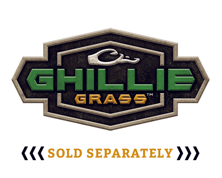 Ghillie Boat Blind with No-Shadow Dual Action Top: Logo