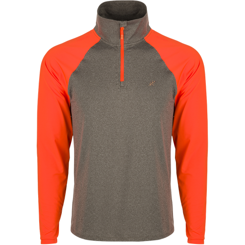 MAGCOMSEN Men's Hiking 1/4 Zip Pullover - Long Sleeve Tactical T-Shirt With Moisture Wicking & Pockets