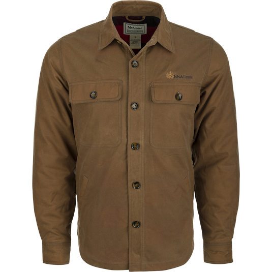 trucker work jacket tobacco field Flint and Tinder Flannel-Lined Waxed The Tobacco Trucker Motorcycle Jacket in Waxed Canvas is a perfect balance of functionality and style Tobacco Trucker Waxed Canvas Motorcycle
