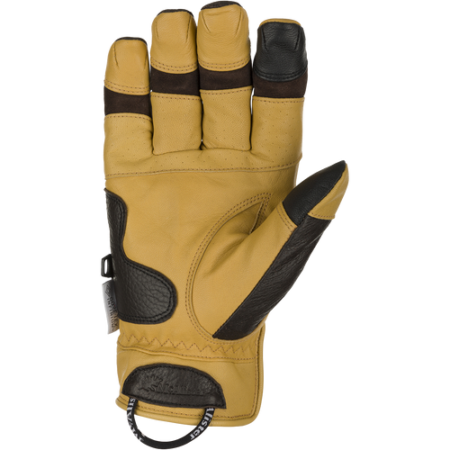 McAlister Upland Gloves With Windstopper: A close-up of a goat leather glove with suede finger joints for increased range-of-motion. Polyester fleece lining and adjustable Velcro cuff closure for a secure fit.