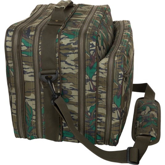 Ol' Tom Treasure Chest: A rugged camouflage bag with a strap, perfect for turkey season. Over 90 custom compartments for organizing calls and tools.