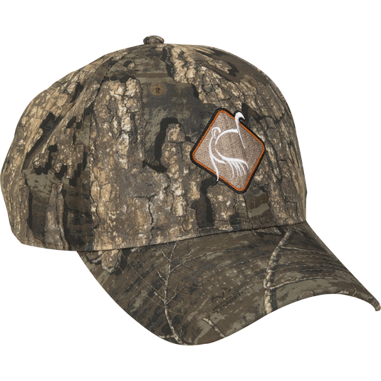 Camo Dura-Lite Ol' Tom Diamond Logo Cap - Ultralight hat with low profile fit, structured front panels, and self fabric back closure.