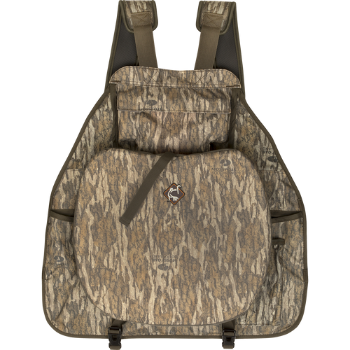 A lightweight, functional turkey vest with adjustable straps and multiple pockets for hunting accessories.