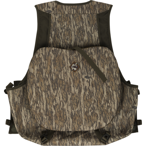 Youth Time & Motion Easy-Rider Turkey Vest: Camouflage vest with logo, detachable Magnattach™ padded rear seat cushion, zippered front pockets, quick-draw shell loops, and designated pockets for calls. Adjustable straps.