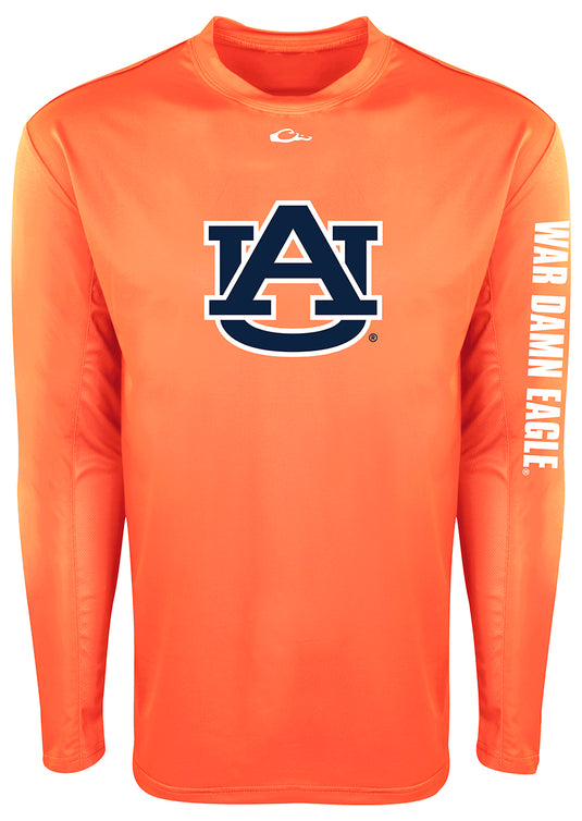 Auburn L/S Performance Shirt: A long-sleeved active shirt with a logo. Provides all-day sun protection and comfort with breathable mesh on back and underarms. Shield 4™ technology guarantees all-around protection from the elements.