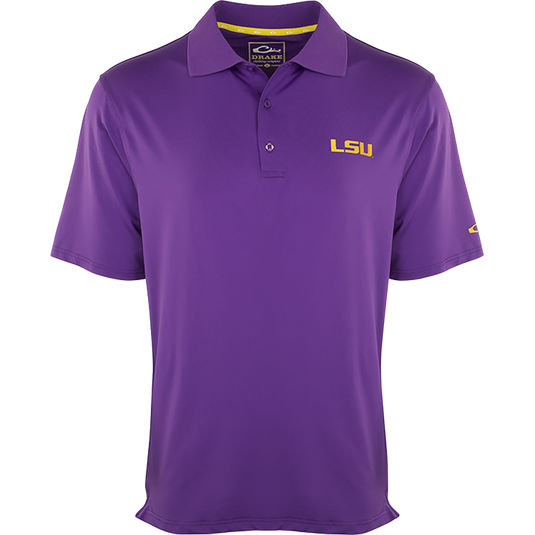 LSU Performance Stretch Polo - An ultra-lightweight, moisture-wicking polo with four-way stretch. Features quick-drying, breathable fabric and the official LSU logo on the left chest. Perfect for the big game or a round of golf.