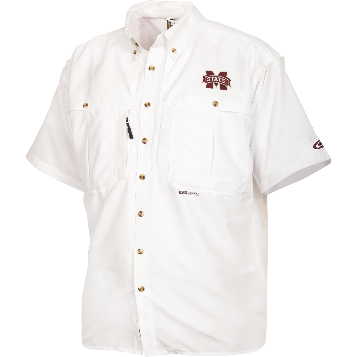 Drake Mississippi State Wingshooter's Shirt S/S - Maroon / Small