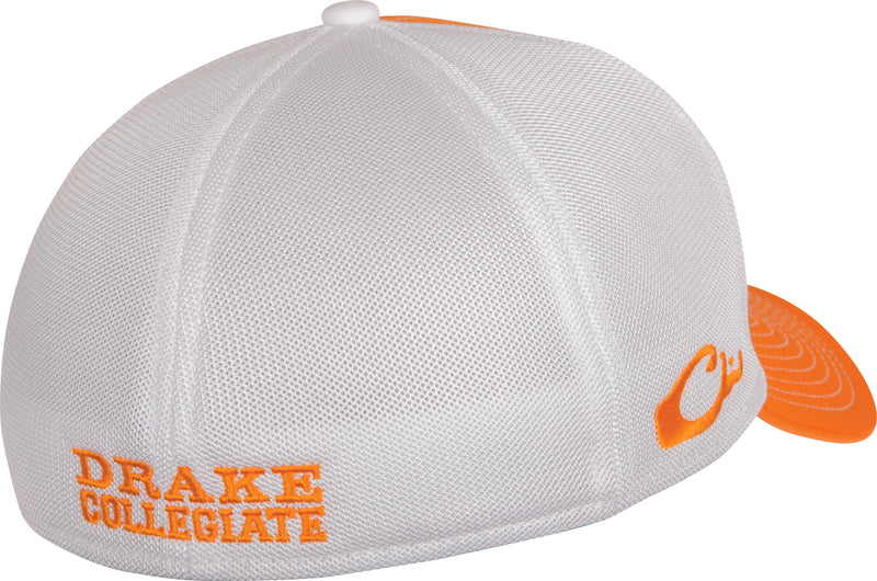 Tennessee Stretch Fit Cap with raised team logo embroidery on a breathable mesh back and solid color front panels. Available in M/L and XL/2X sizes. Cotton stretch-fit material.