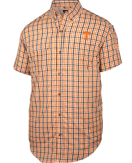 Tennessee Gingham Plaid Wingshooter's Shirt S/S: Lightweight shirt with vented mesh back for maximum air circulation and large chest pocket. Perfect for game day.