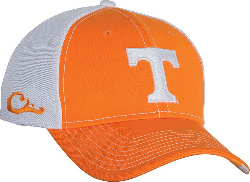 Tennessee Stretch Fit Cap with raised team logo embroidery on a cool, breathable mesh back and solid color front panels. Available in M/L and XL/2X sizes.